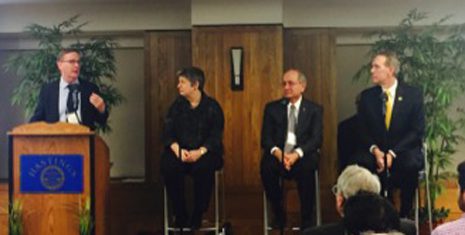 UCSF Chancellor Sam Hawgood discusses student-housing plans with UC Law SF and the impact of higher education with University of California President Janet Napolitano