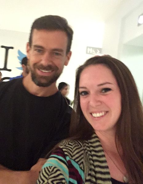 3L Alyssa Coley taking a selfie with Jack Dorsey