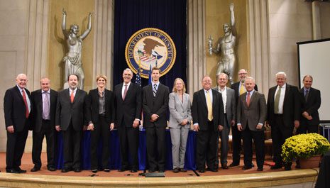 Professor Dave Owens with other speakers at the Department of Justice-sponsored conference on 