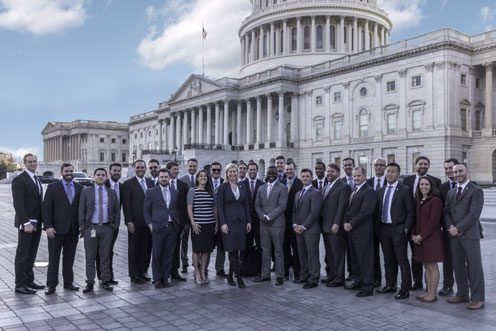 Kelsey (front and center) in Washington with members of Veterans for American Ideals.
