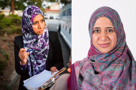 A couple views of Zahra Billoo '09.