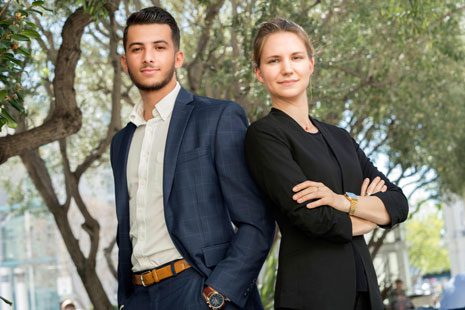LL.M. students Ismael H. Najar and Lisa Schnackenbeck are excited about their future legal careers after studying at UC Law SF.