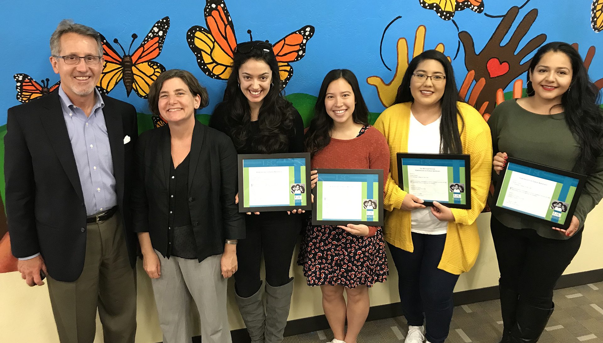 Kenneth Kuchman, Abigail Trillin, 3Ls Elsa-Marie Medeiros, Sarah Doan-Minh, Ayana Faison, and Claudia Cesena.