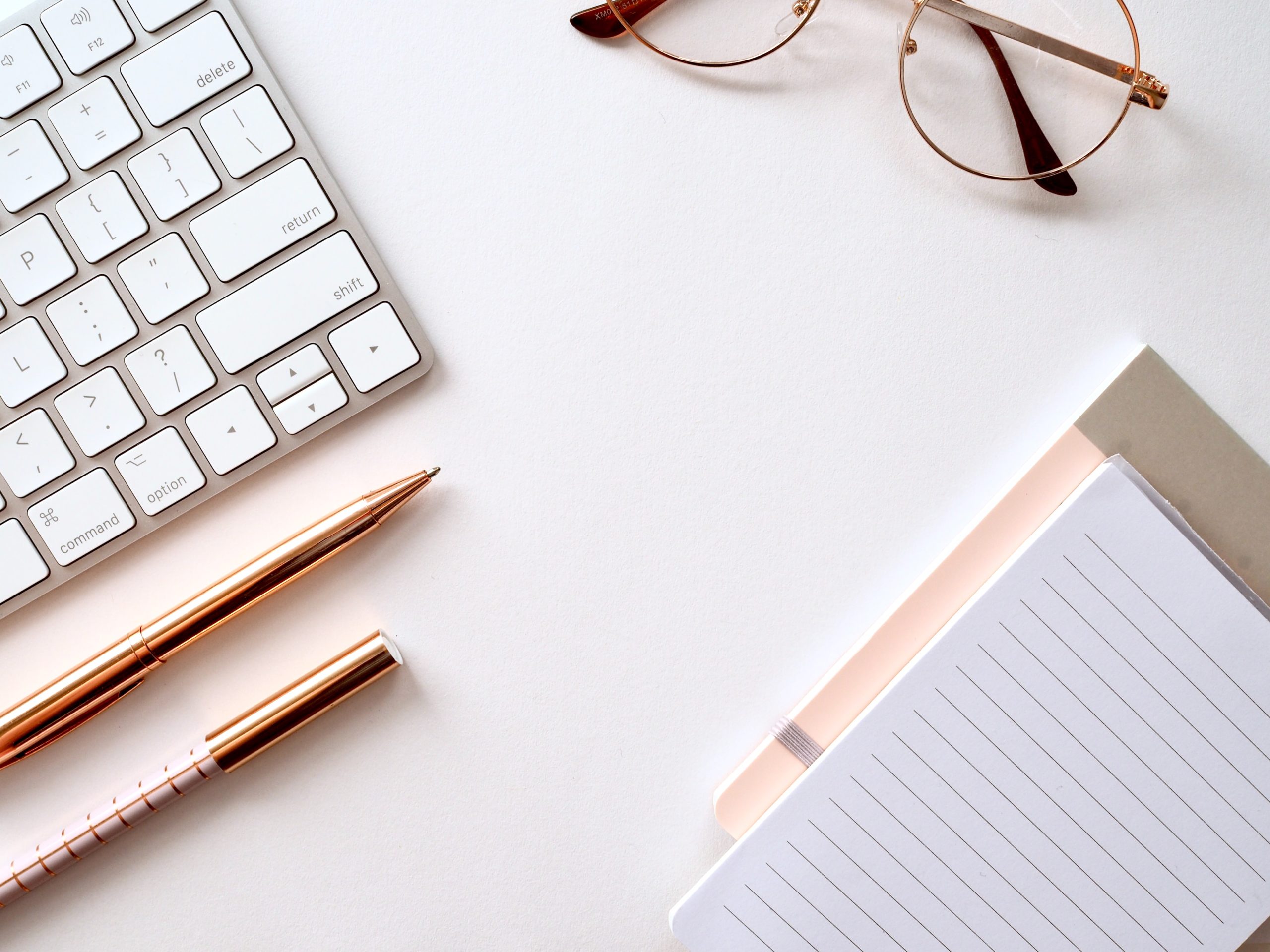 image of keyboard and note pad