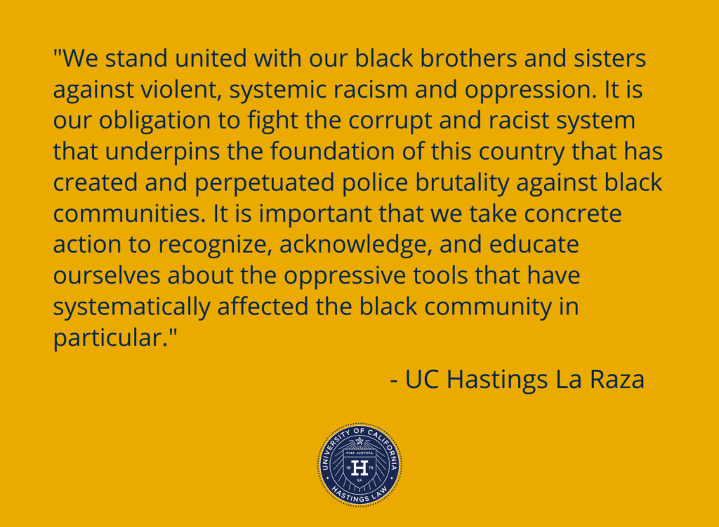 We stand united with our black brothers and sisters against violent, systematic racism and oppression.