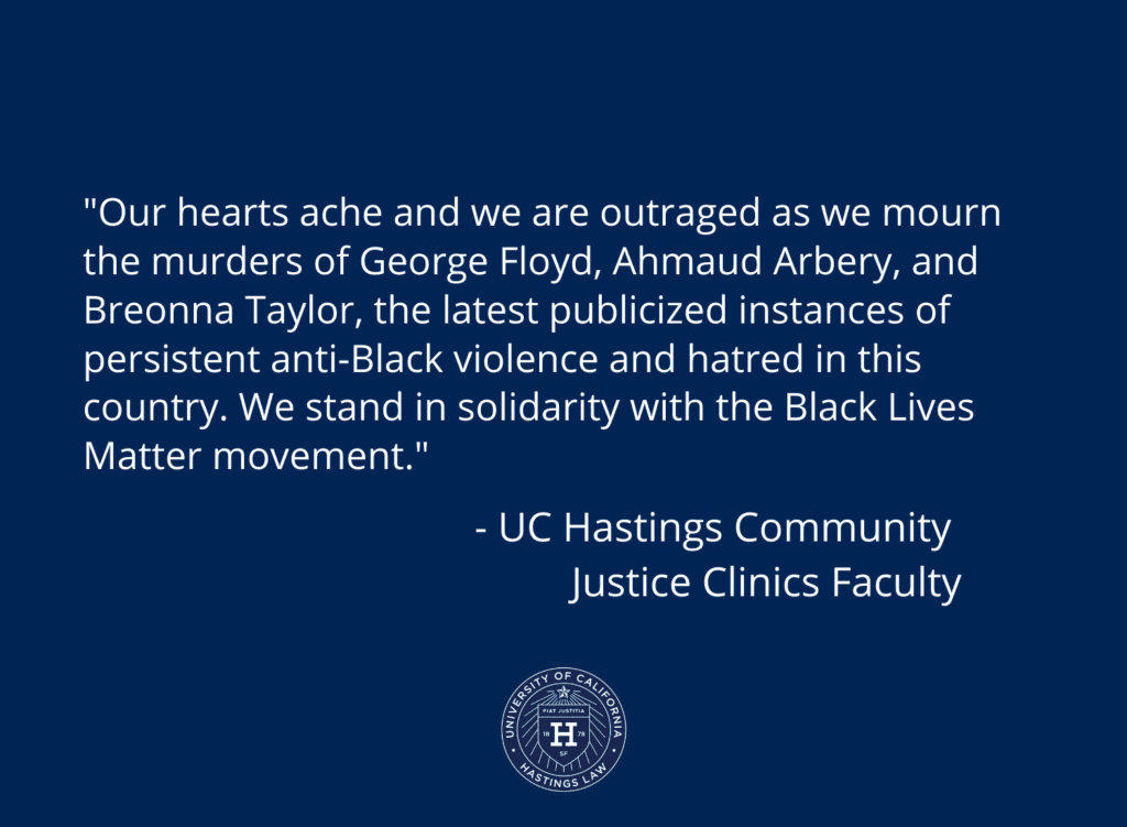 Our hearts ache and we are outraged as we mourn the murders of George Floyd, Ahmaud Arbery, and Breonna Taylor, the latest publicized instances of persistent anti-Black violence and hatred in this country.
