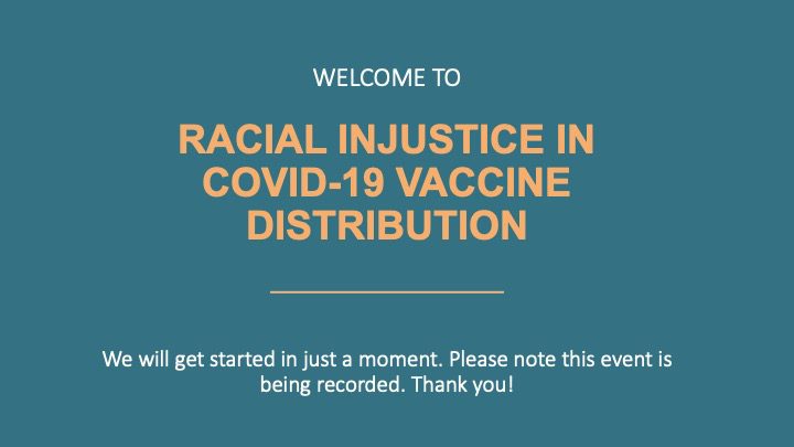 Racial Injustice in the COVID 19 vaccine distribution