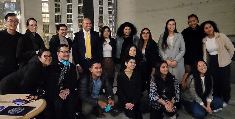  A group of First Generation Students with UC Law SF's Mario Ernesto Lopez.