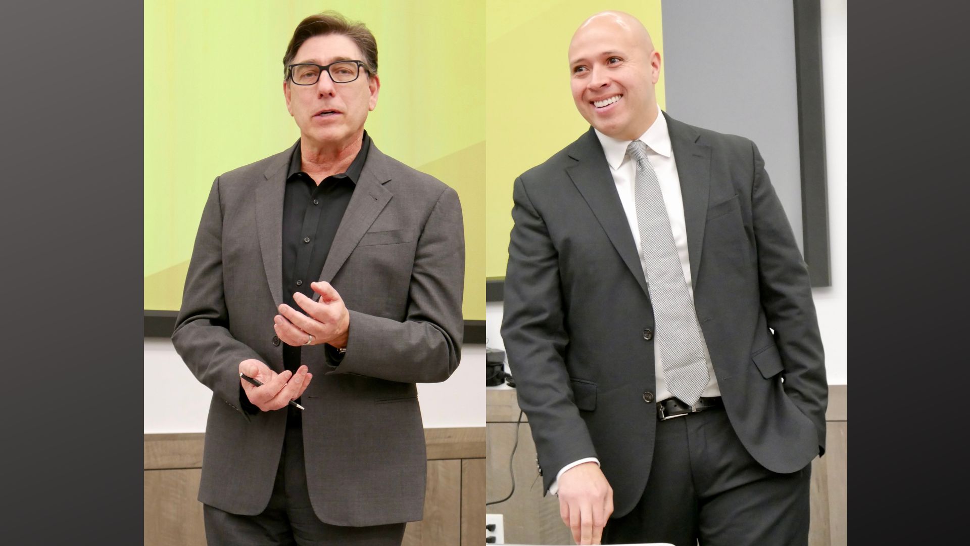 Director of Diversity, Equity, and Inclusion Mario Lopez '15 and Chancellor and Dean David Faigman discussed efforts to promote an inclusive campus environment at a forum in January.