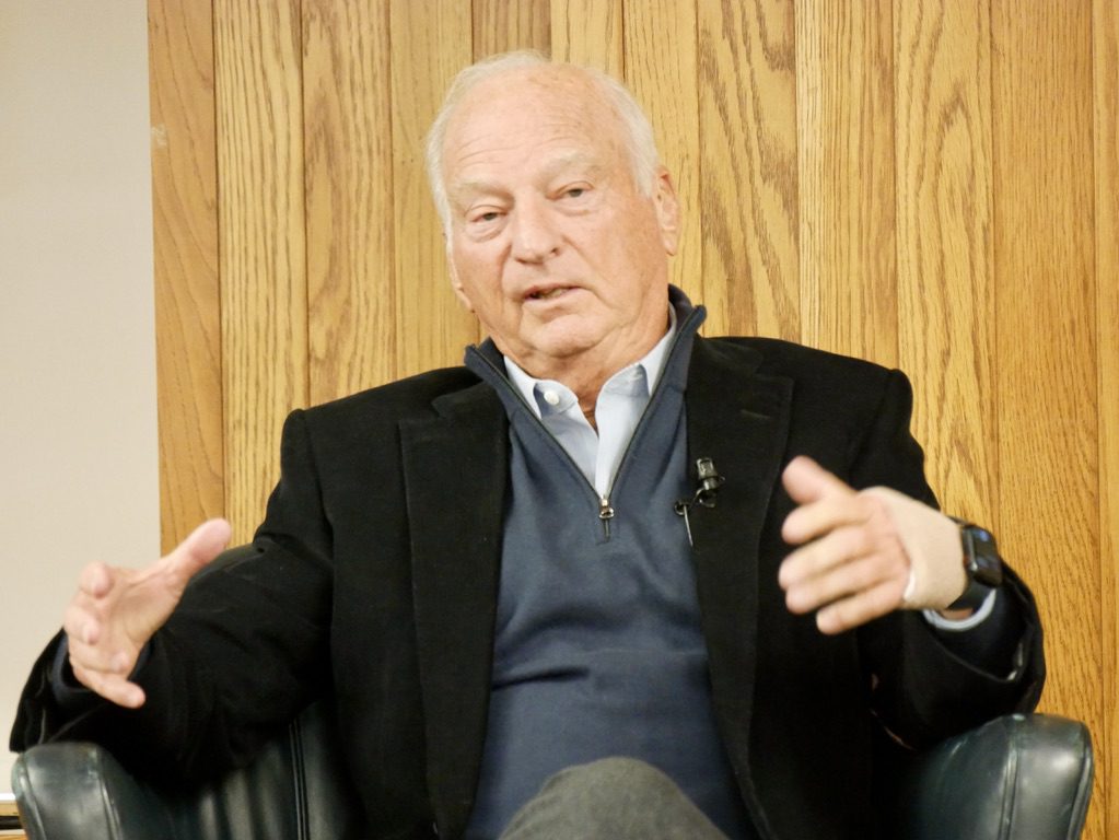 George Roberts '69 speaks during a fireside chat at UC Law SF, discussing the value of legal education and his successful career in business.