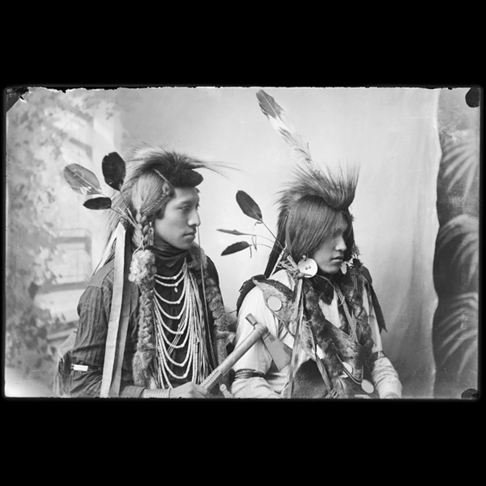 Photograph of unidentified Bannock or Northern Shoshone men, taken by Benedicte Wrensted in 1897.