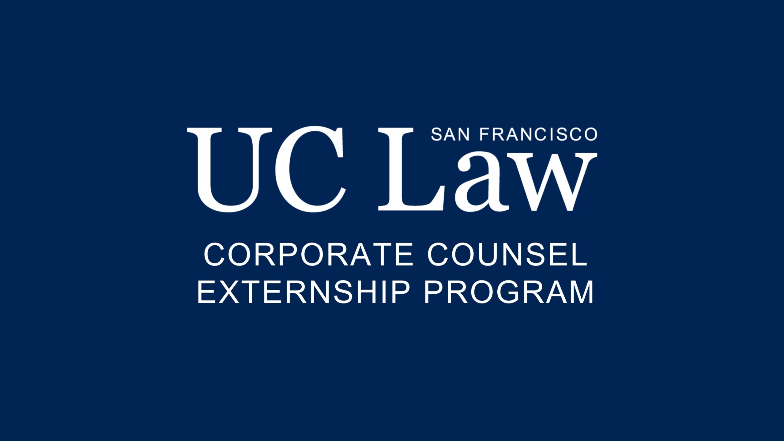 The UC Law San Francisco logo on a blue background with text that reads 