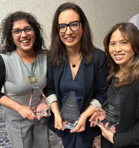 From left: Professors Neha Lall, Nira Geevargis, and Grace Parrish.