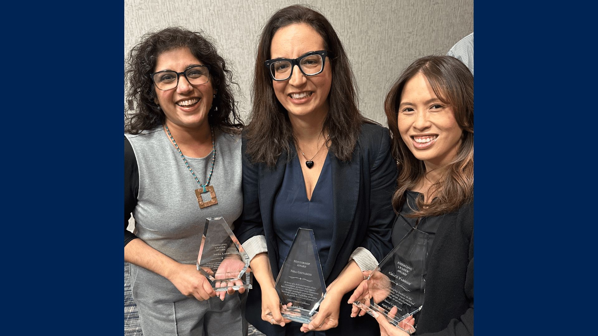 UC Law SF Professor Nira Geevargis, with Professors Neha Lall, and Grace Parrish.