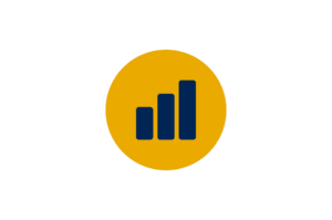 an icon with three bars increasing in height
