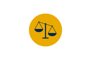 an icon with the scales of justice
