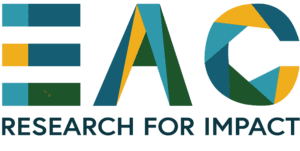 The Equality Action Center logo with EAC in multicolored letters above the words Research for Impact