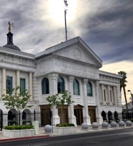 A photo of Nevada's Greek revival-style Supreme Court building in Las Vegas