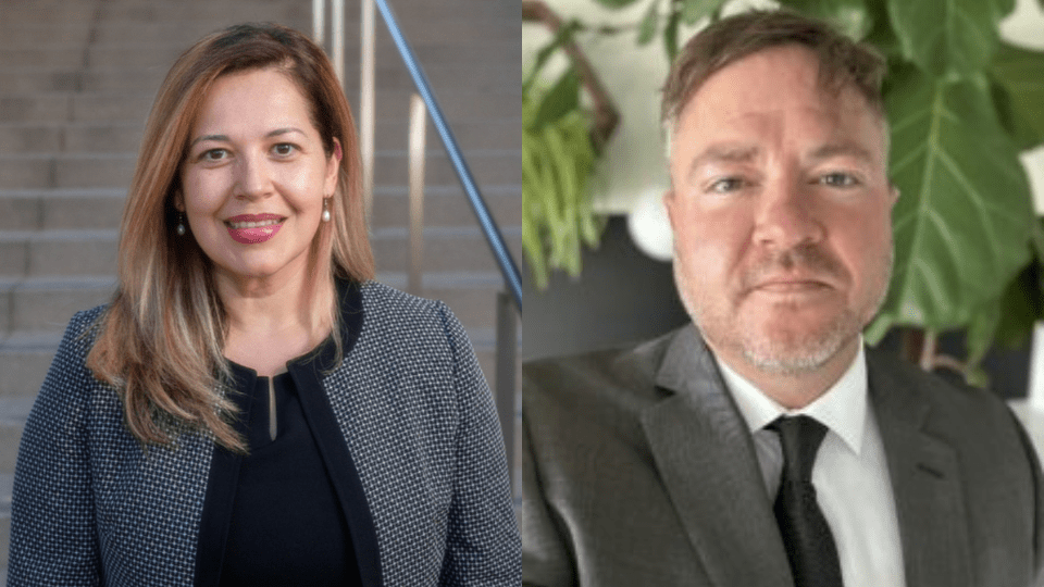 Headshots of Alumni Veronica Ramos ’07 and Michael Martin ’12.