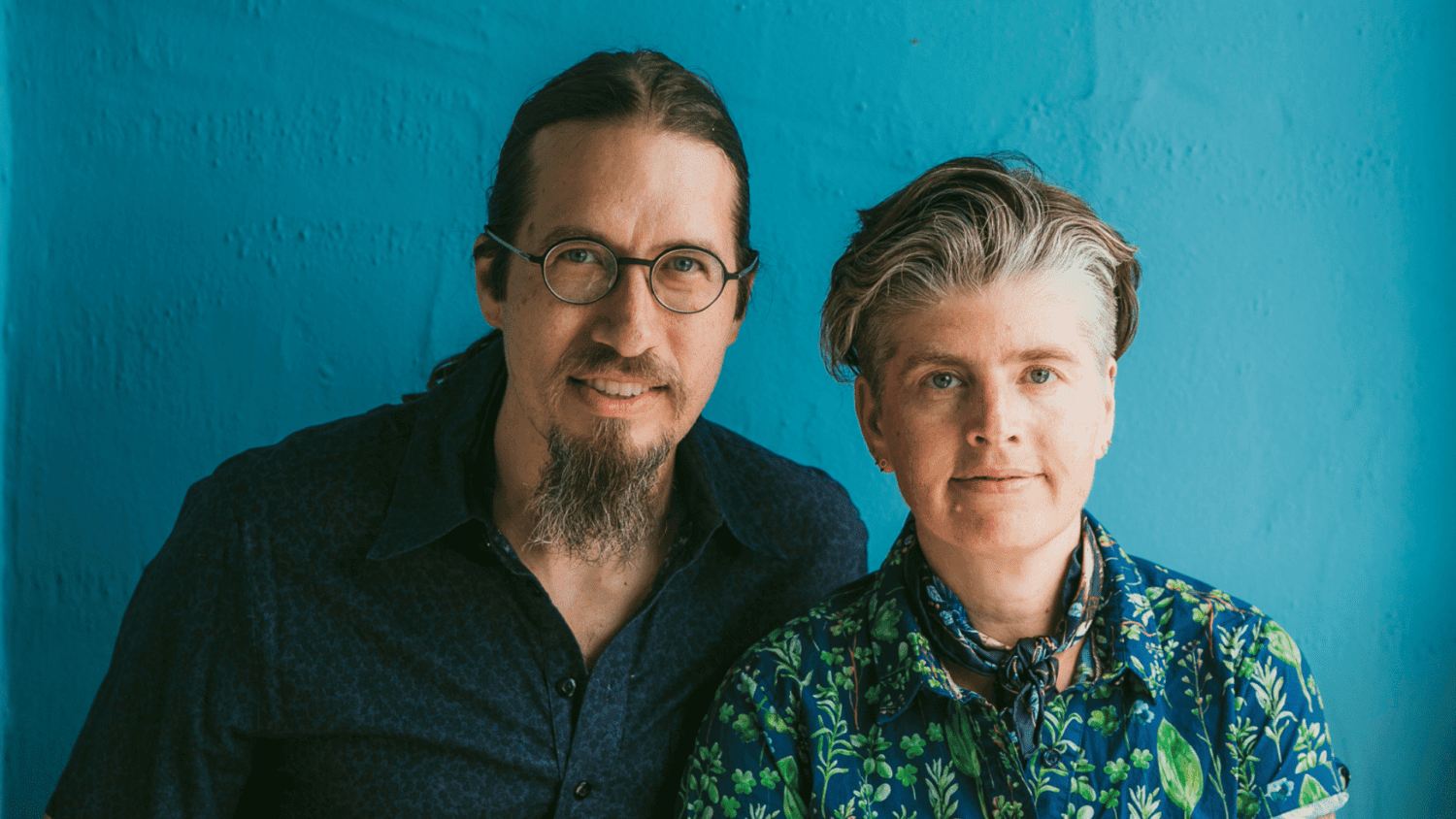 A portrait of UC Law SF Prof. Hadar Aviram and Chad Goerzen. 