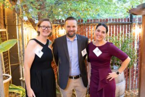 A photo of UC Law SF alums Erica Connolly, Steven Ward, and Niki Roman.