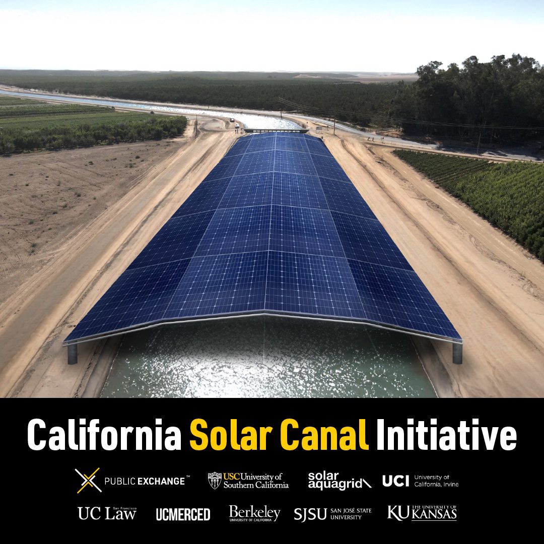 solar panel over a canal