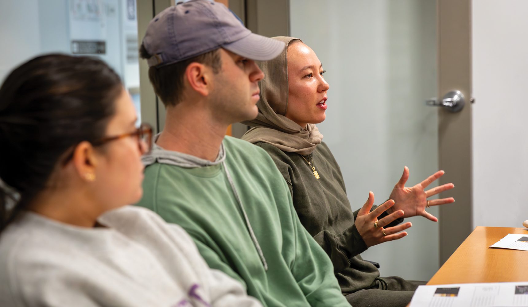 Students having a discussion