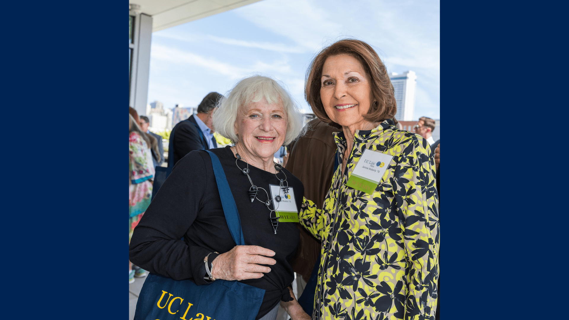 This photo shows two members of the Class of 1976 at the inaugural Half-Century Club Luncheon.