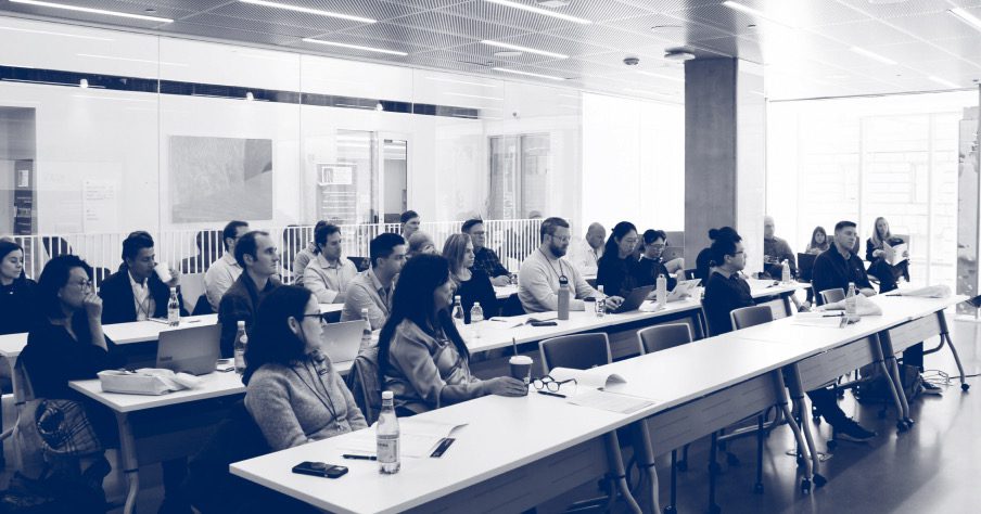 A full classroom during an AI certificate session